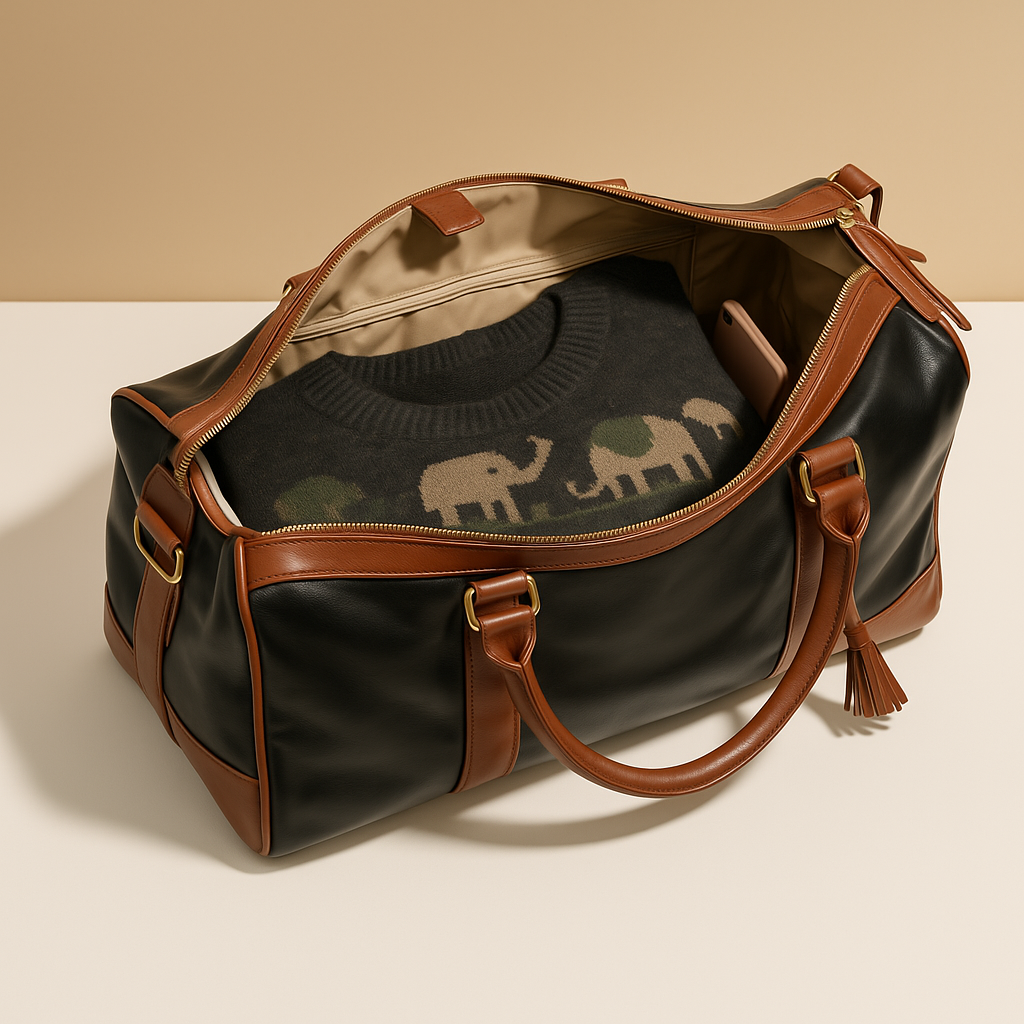 Men’s travel duffle bag with garment holder, foldable design, and water-resistant finish, ideal for business trips and weekend getaways