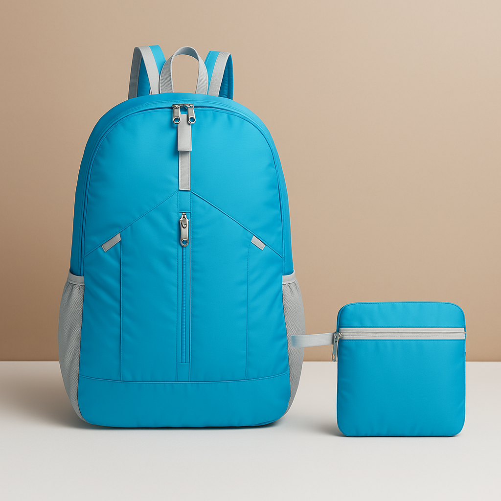 Men’s lightweight backpack with foldable design, water-resistant fabric, and breathable straps, ideal for hiking and travel