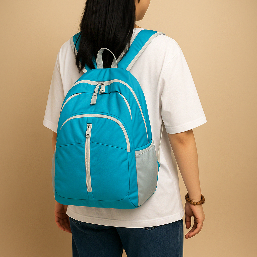 Men’s lightweight backpack with foldable design, water-resistant fabric, and breathable straps, ideal for hiking and travel