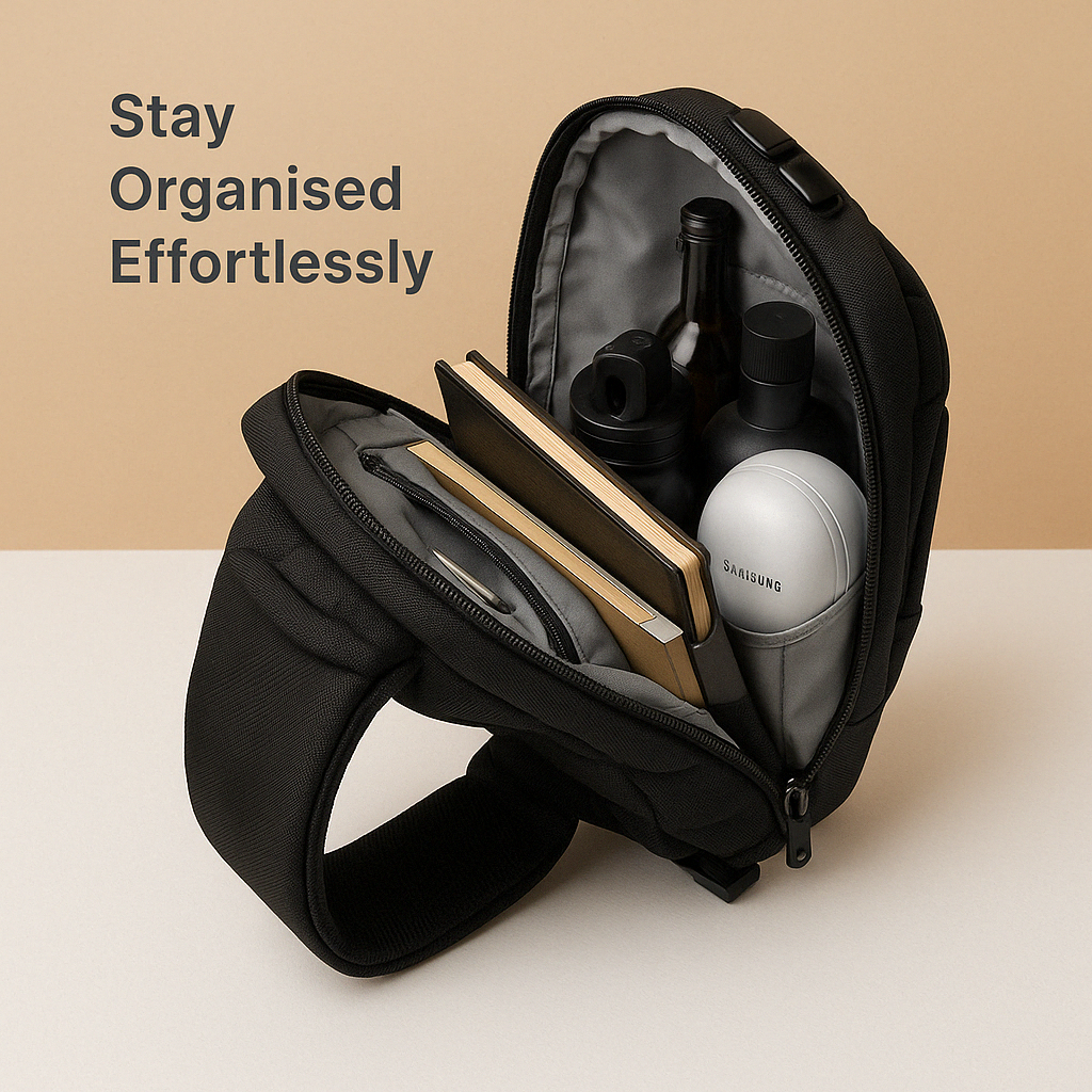 Women’s anti-theft crossbody bag with USB charging, RFID-blocking, and waterproof shell—perfect for travel and daily use