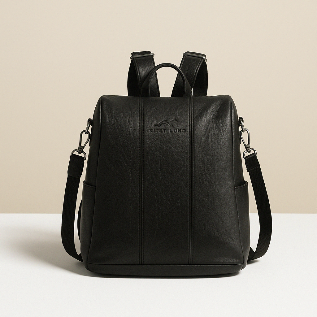 Women’s anti-theft leather backpack with hidden zipper compartments and convertible straps, perfect for travel and everyday wear